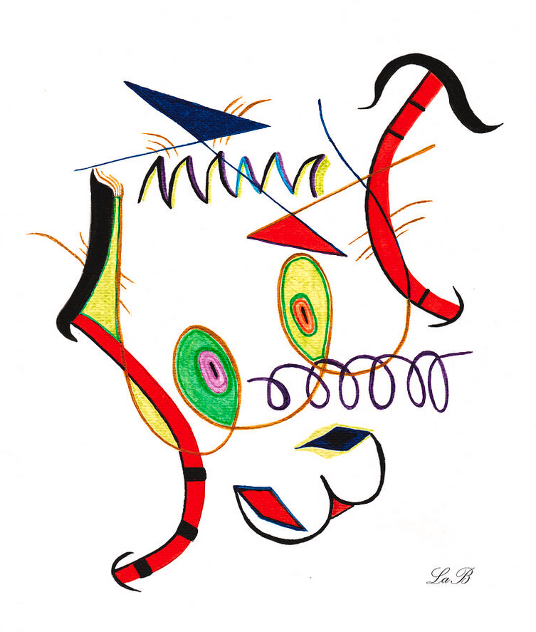 The Geometric Howler LaB No148 abstract canine portrait