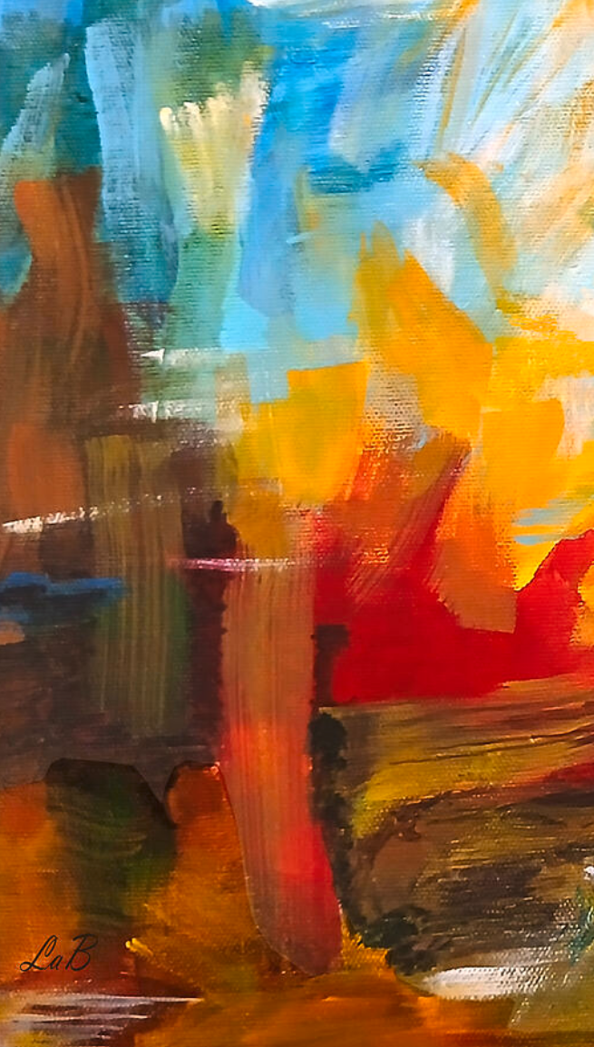 Vibrant Abstract Composition LaB No135 acrylic painting